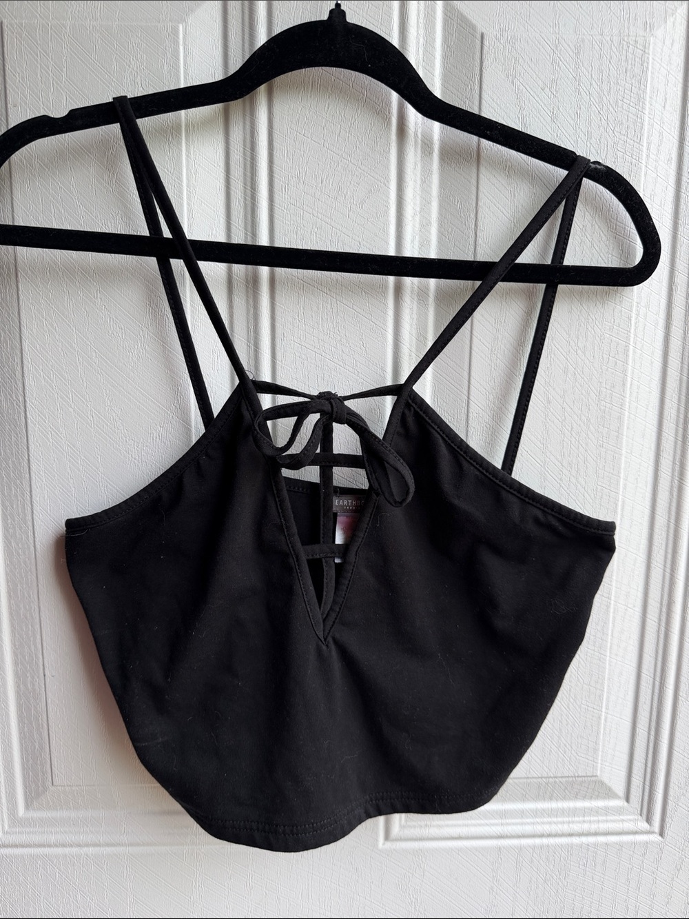 Earthbound Strappy Black Bralette Festival Crop Top Size Large